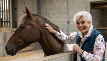 Ms Rippon, who grew up in Devon, has been a patron of the charity since 2018 Credit- The Mare and Foal Sanctuary