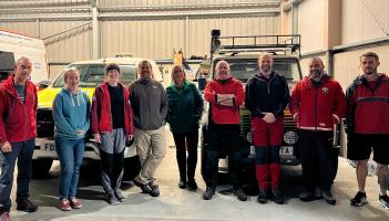 Dartmoor Search and Rescue Tavistock interviewees (L-R Andy, Christine, Emily, Ian, Helena, John, Guy, Steve, Dale) Credit- Jamie Townsend