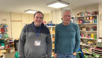 Joe Downes, Food Bank manager (L) and Rob North, THAT trustee (R) Image- Jamie Townsend