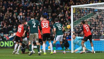 Winning goal for Plymouth Argyle. Pic from PPAUK