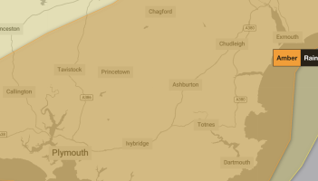 The Met Office says Storm Chandra will deliver heavy rain across south Devon, particularly over Dartmoor&rsquo;s higher ground (Image- The Met Office)