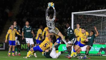 Plymouth Argyle v Mansfield Town. Pic from PPAUK