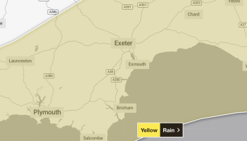 Residents across Dartmoor are being urged to prepare for heavy rain (Image- The Met Office)