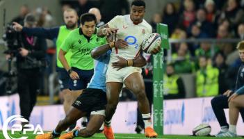 Immanuel Feyi-Waboso of Exeter Chiefs during the England v Fiji international match in November 2025 (Photo by Frankie OKeeffe/PPAUK)