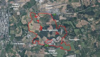 The proposed location for the Marlcombe new town (Image- East Devon District Council)