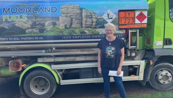 Mrs Julie Rickets with the unexpected free delivery of heating oil