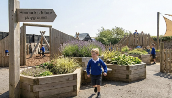 Community-backed funding helps Hennock school tackle drainage issues and transform pre-school play area Image: Hennock Primary)