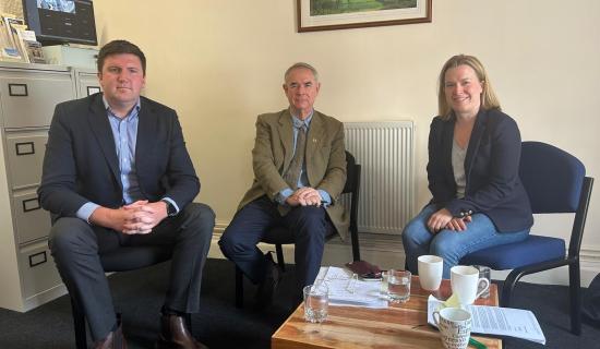 Sir Geoffrey and Rebecca meeting with Peter Knight Stagecoach Director on the 12th August Image- Rebecca Smith