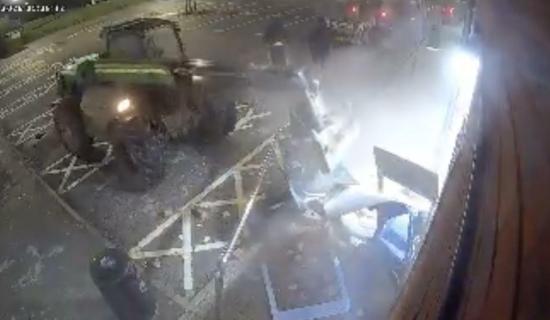 CCTV footage shows suspects arriving in stolen vehicles before ramming the store and fleeing the Plympton area (Credit- D&C Police)