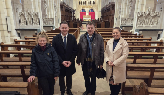 Sir Mel Stride, CEO Philip Arkwright, Head of Finance Michelle Leonard & Director of Visitor Experience Chloe Richards