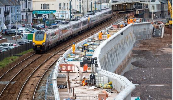 The completed Dawlish sea wall phase 1 (Image Network Rail)