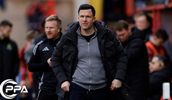 Gary Caldwell at last Saturday's game against Northampton, his last for the club (Image- PPAUK)