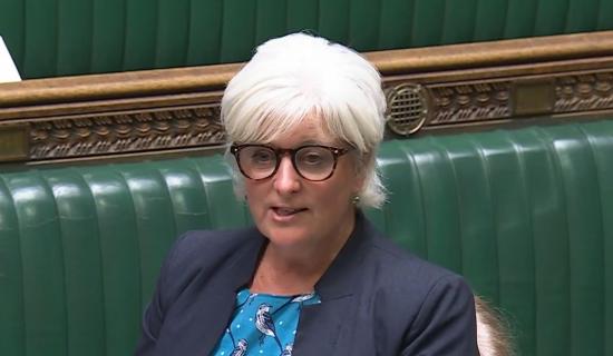 South Devon MP Caroline Voaden speaking in the House of Commons (Image courtesy-parliamentlive.tv)