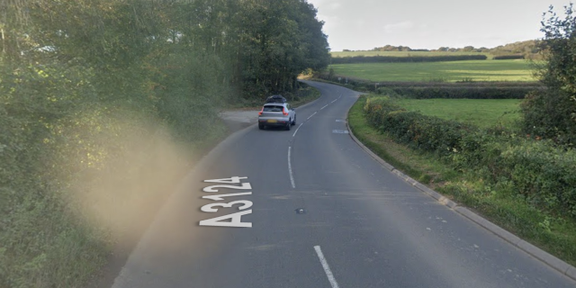 Traffic is building on the A3124 between Two Post Lane and the A382 Exeter Road after an ongoing incident involving a lorry (Image- Google Maps)