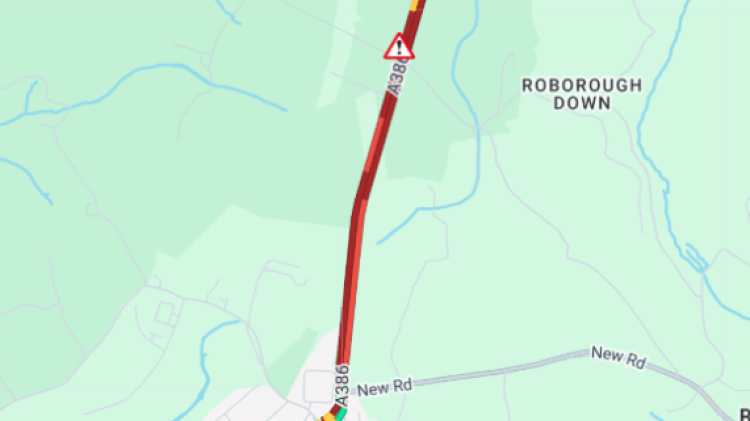 LIVE: A386 closed in both directions after vehicle flips near Dartmoor Diner