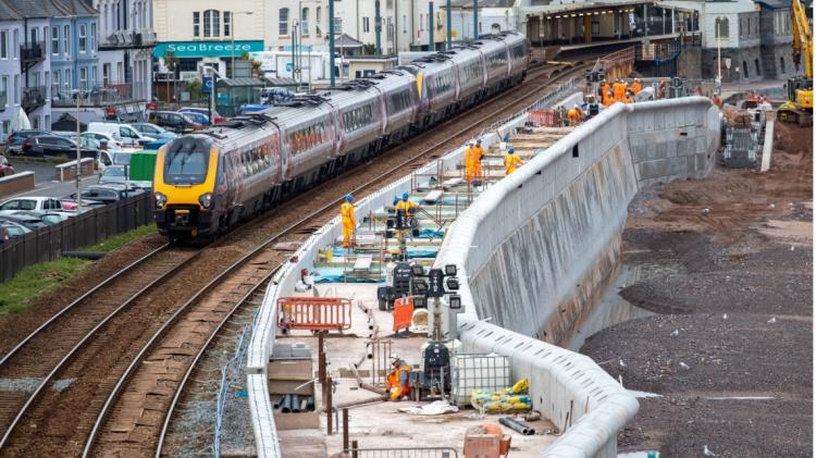 The completed Dawlish sea wall phase 1 (Image Network Rail)