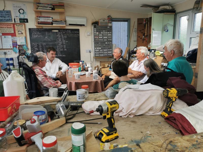 Okehampton Men in Sheds welcome local MP to discuss men’s mental health