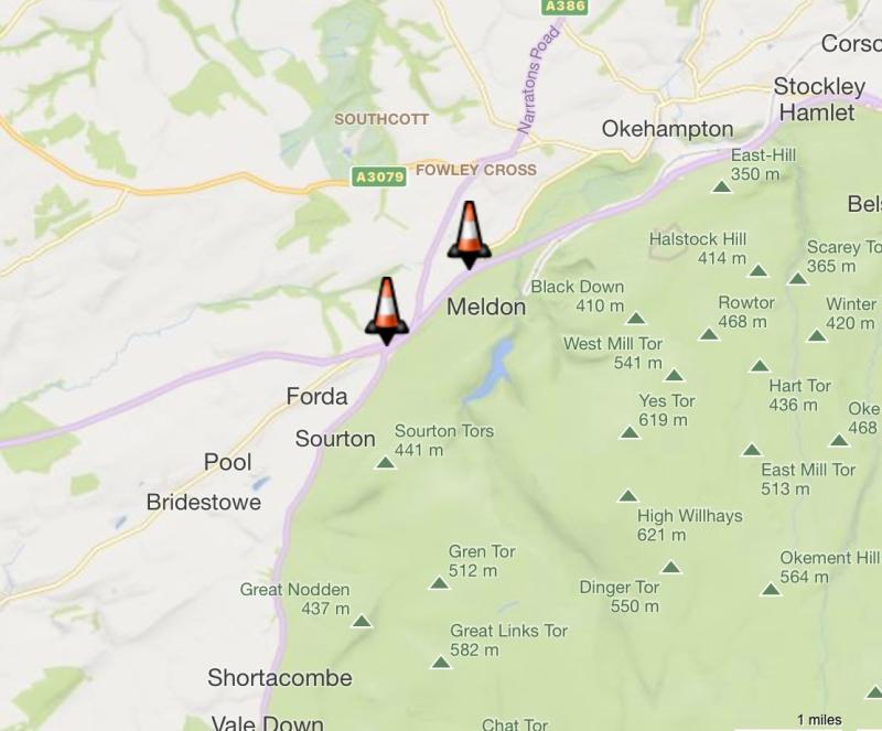 Breaking News: A30 Eastbound Closed Near Sourton Down