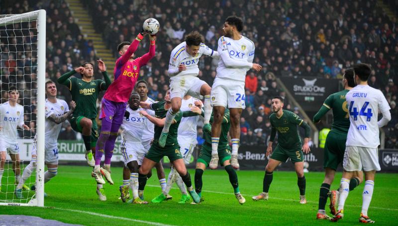 Plymouth Argyle v Leeds. Pic from PPAUK