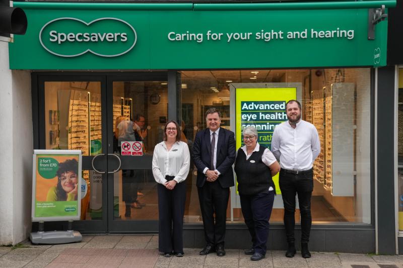 MP Mel Stride meets ear and eye care experts at Specsavers Okehampton