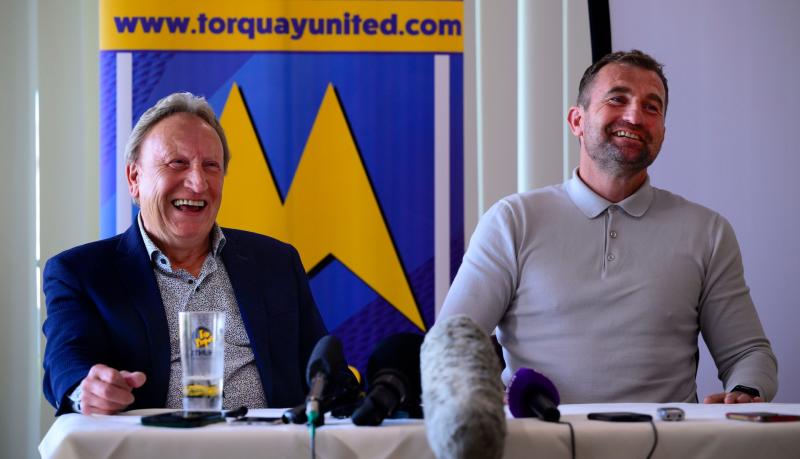 Neil Warnock and Paul Wotton. Pic from PPAUK