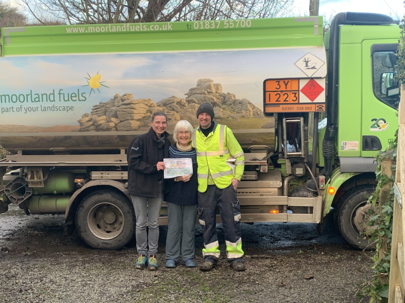 Throwleigh pensioner wins surprise 500 litres of heating oil for Christmas