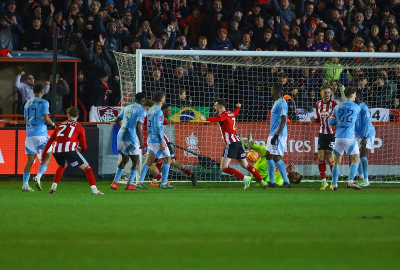 Exeter score against Nottingham Forest. Pic from PPAUK