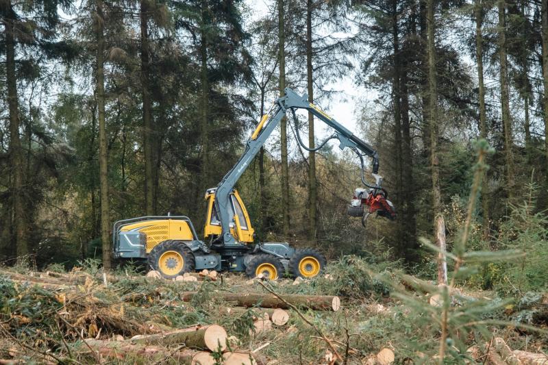 A harvester in the forest