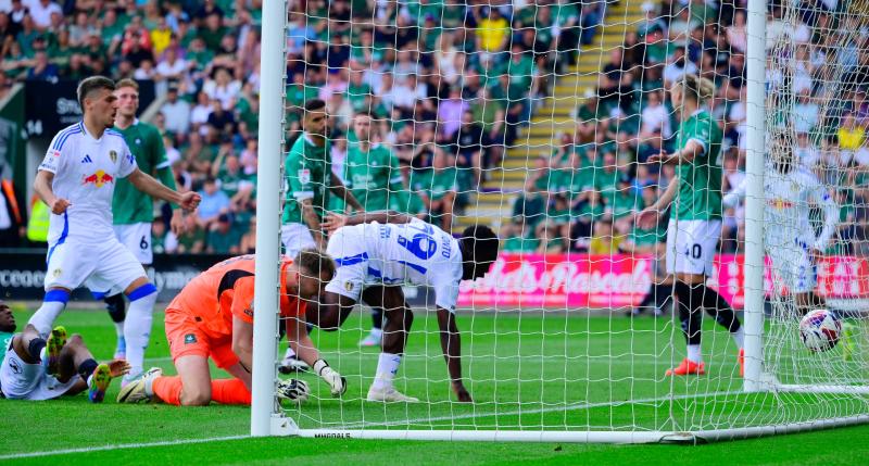 Leeds win at Home Park. Pic from PPAUK