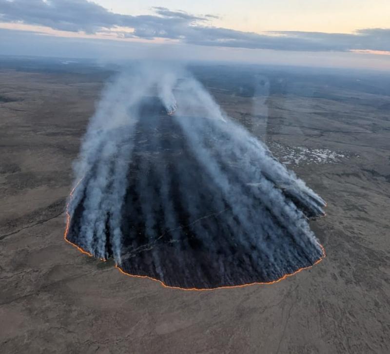 Drone shot of the fire as it raged across the Moor