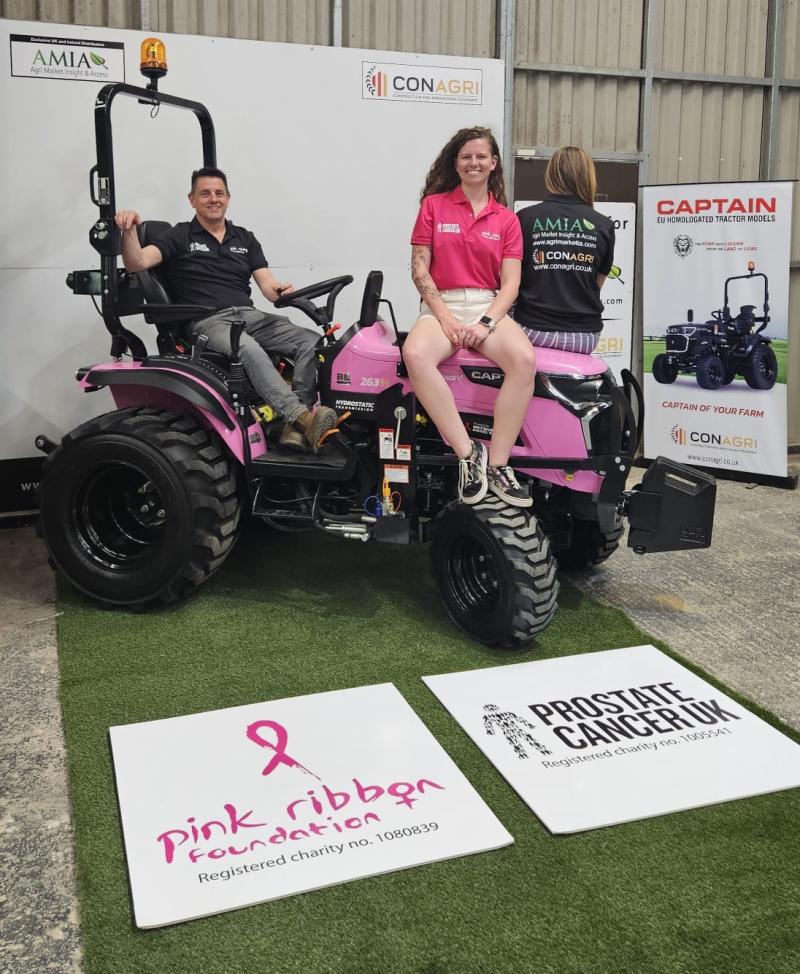 Conagri brings pink & black charity tractors to Devon County Show 2025