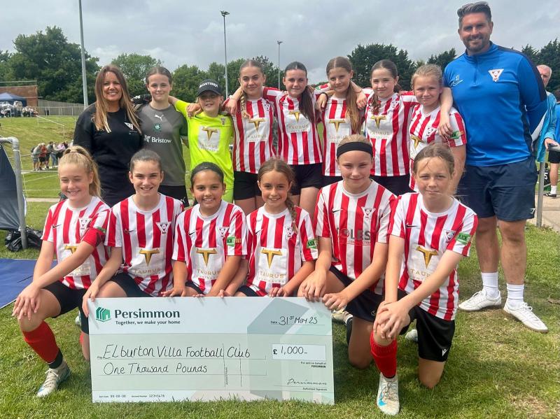 Regional developer supports Plymouth’s Elburton Villa FC with £1,000 donation