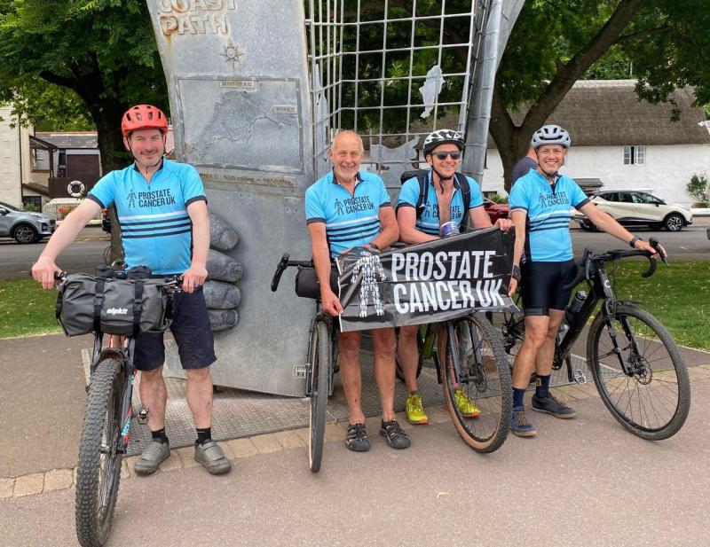 Devon cyclists take on epic coast-to-coast challenge for men&rsquo;s cancer charity