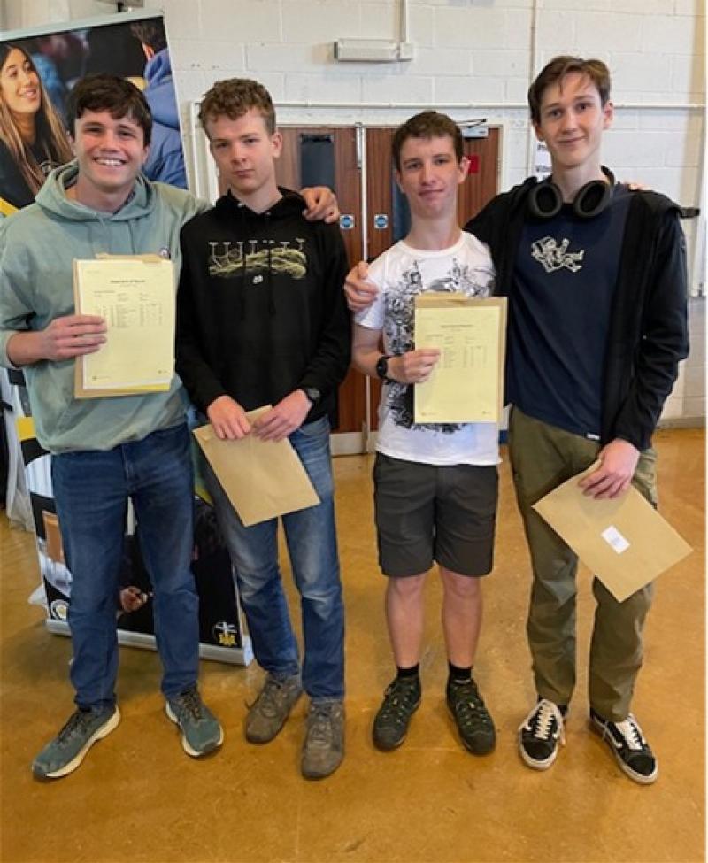 Okehampton College Students Markos Efstathiadis, Daniel Spence, Conrad Stern and Quinn Clifford [Credit: Okehampton College]