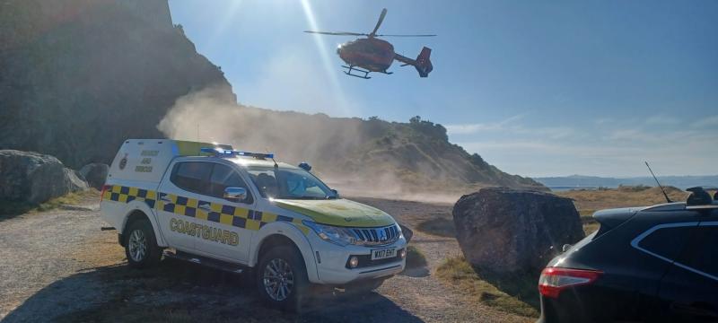 Emergency services respond after person falls into the sea