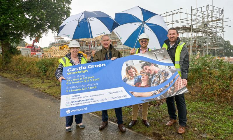 Geoffrey Cox visits Castle Green site Credit- Westward Homes