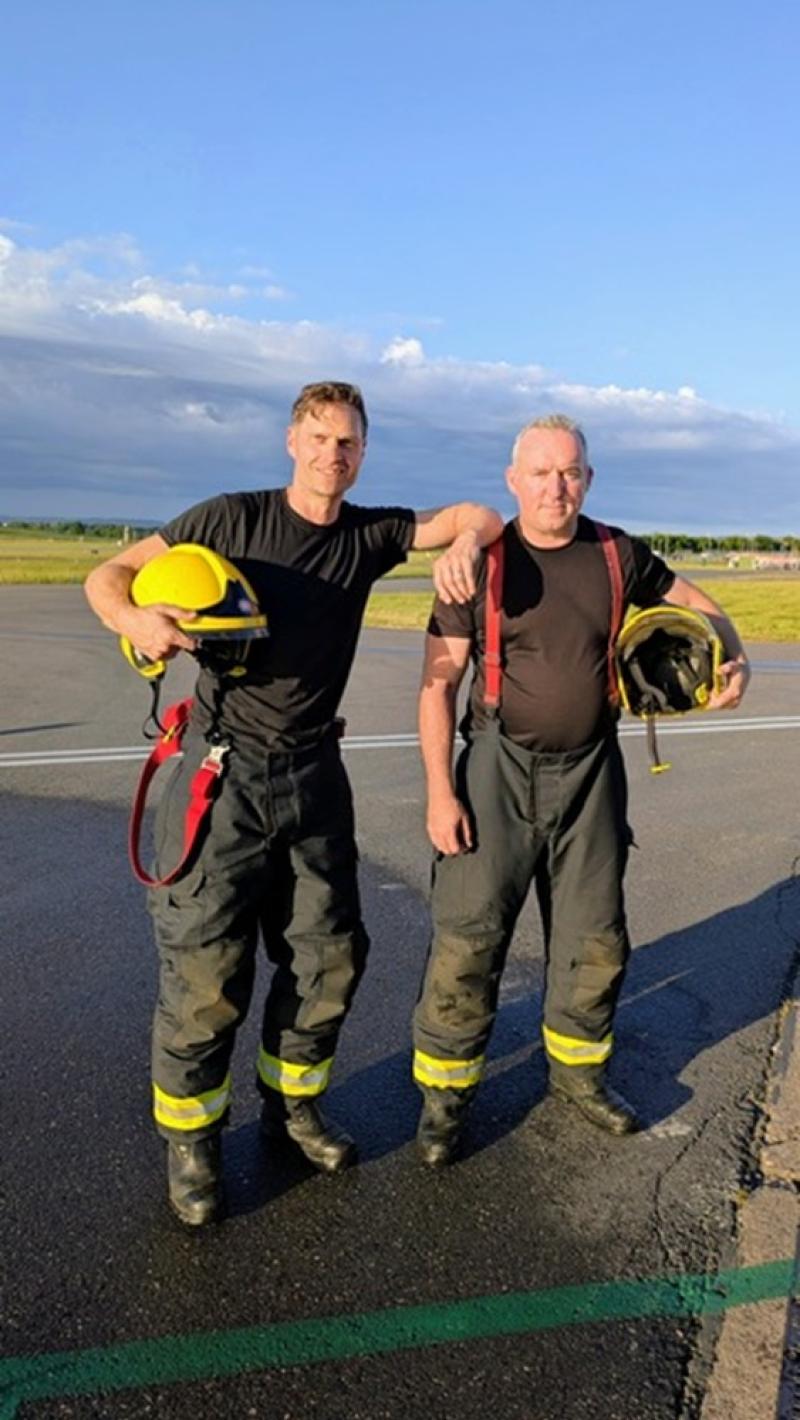 Exeter Airport firefighters raise over £2,500 for Young Lives vs Cancer