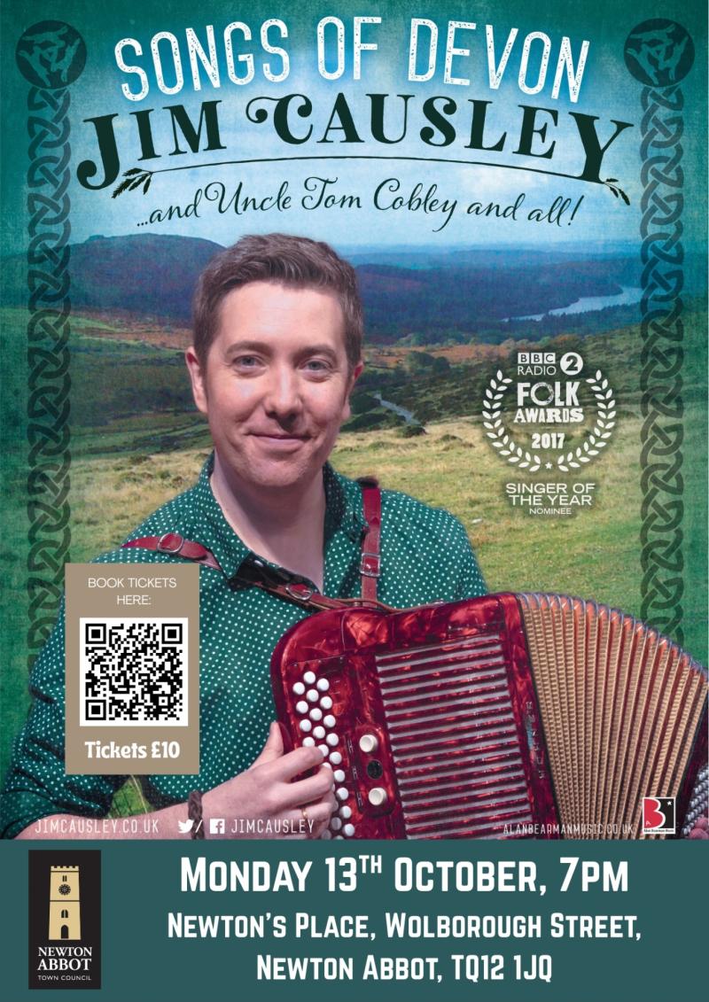 Folk star Jim Causley to perform ‘Songs of Devon’ at Newton Abbot Museum
