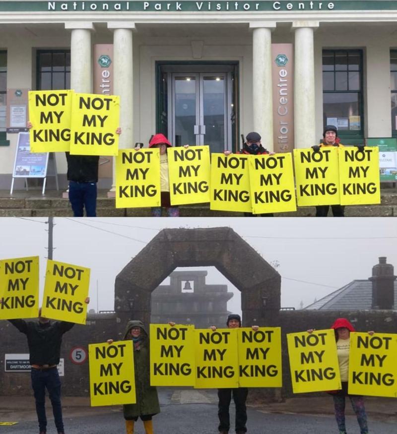 Protesters outside Dartmoor Visitor Centre and HMP Dartmoor Prison Credit- Republic 