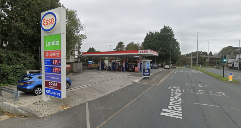 Emergency services were called to Mannamead Road, near to the Esso garage, at around 12.40pm on Thursday 23 October Credit- Google Maps
