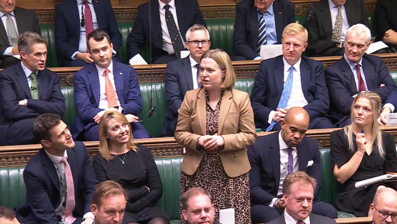 Ms Smith speaking at Prime Minister's Questions Credit- Rebecca Smith MP