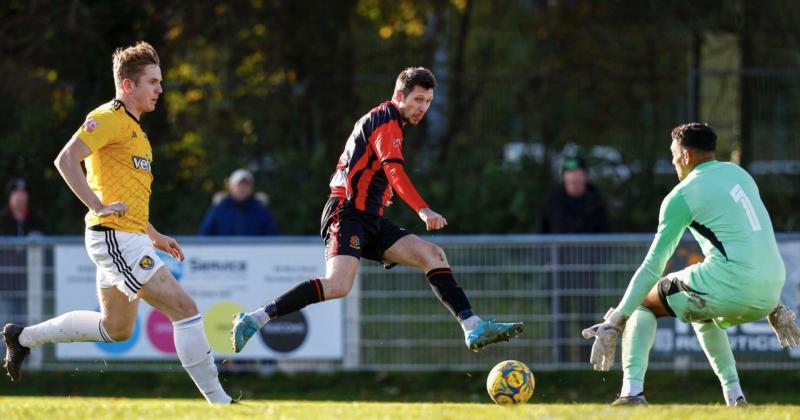 Lambs forward Jack Crago dispatched the game's only goal Credit- Dave Crawford