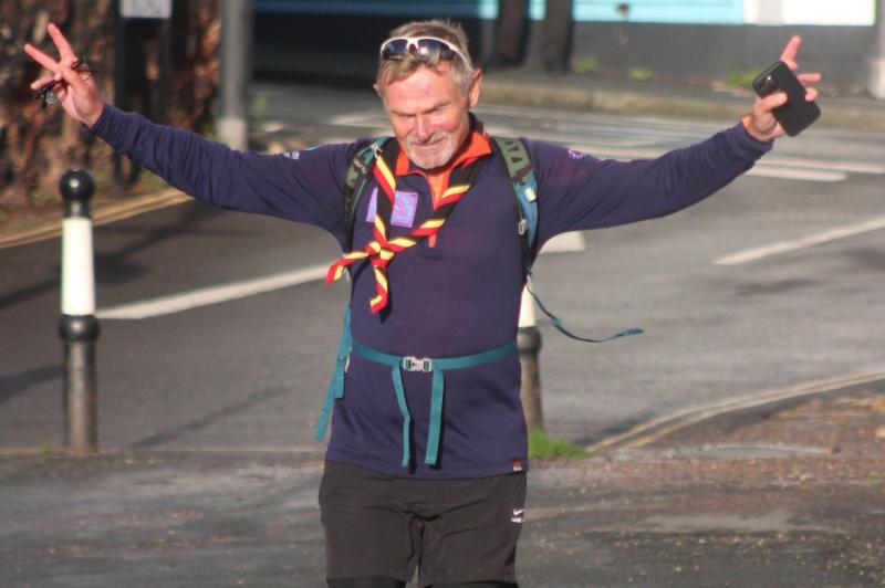 Steve finishing his final marathon Credit- University of Exeter
