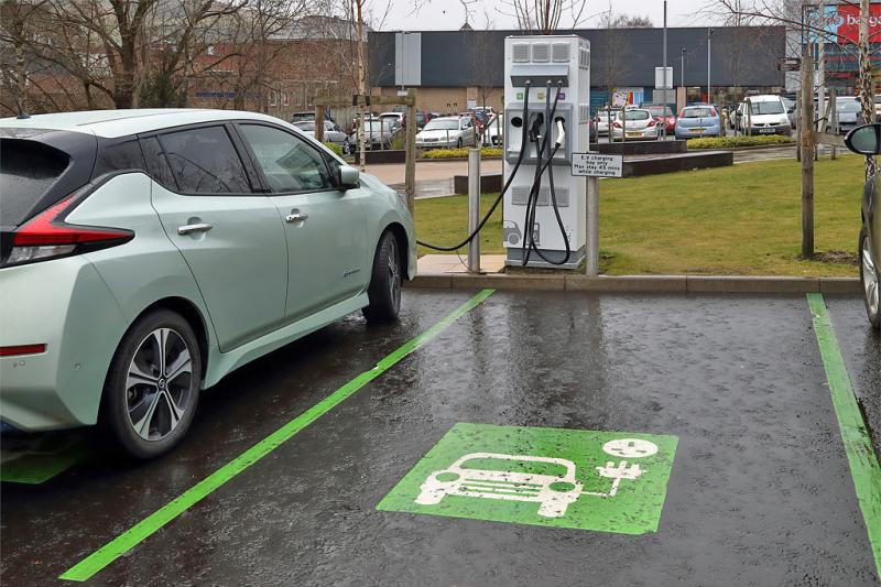 Electric vehicle charging hub Credit- Walter Baxter