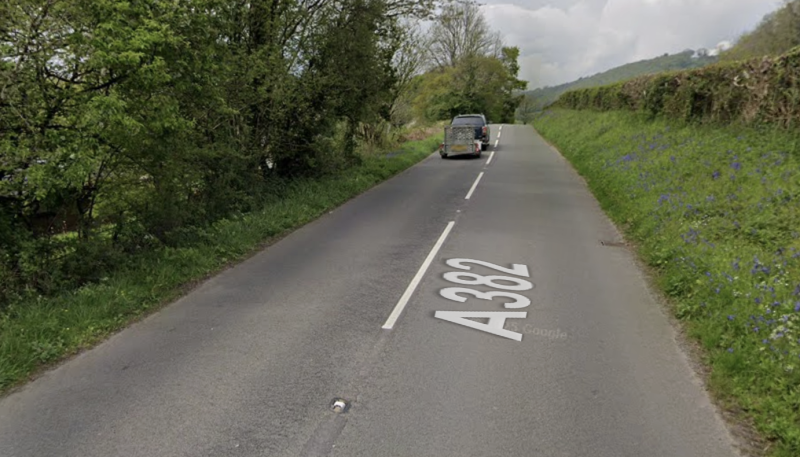 A382 is blocked both ways from Pepperdon Hall Lane (Moretonhampstead) to Knowle Road (Lustleigh) , due to an ongoing police incident Credit- Google Maps 