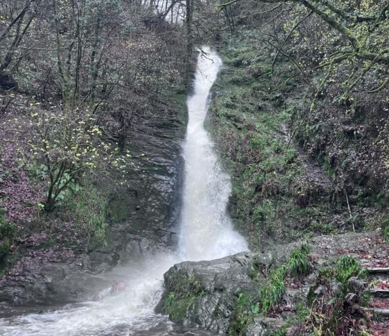 Walks to the waterfall are open but Devil's Cauldron and other trails are shut for winter Credit- National Trust/Ranger Luke