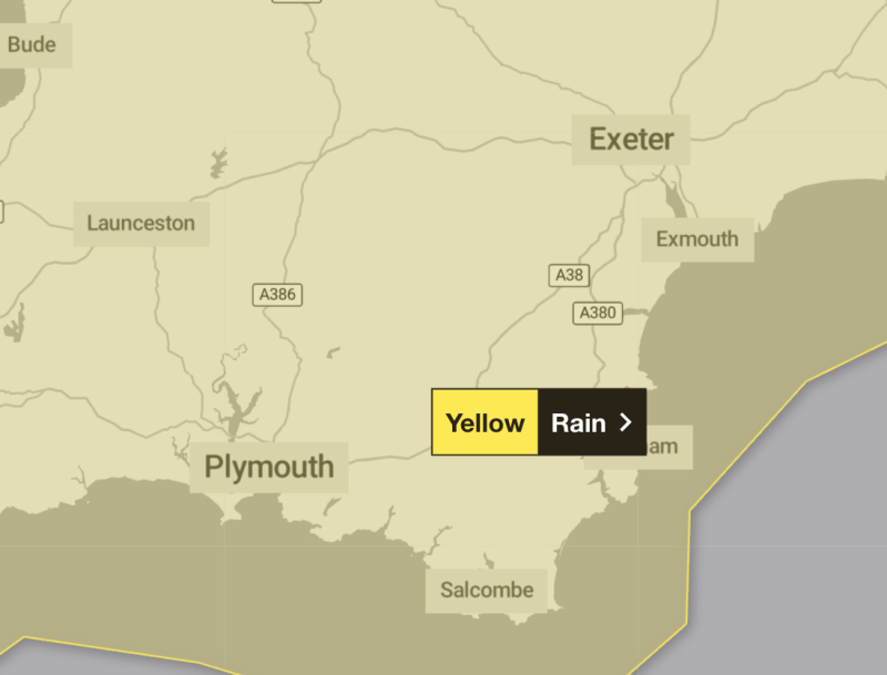  Rain warnings are in place for the weekend and Monday Image- Met Office