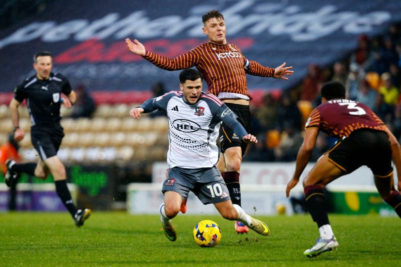 Bradford City v Exeter City. Pic from PPAUK