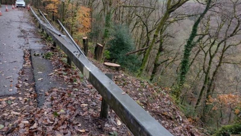 Damaged section of the B3212 Image- DCC