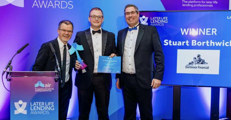 Stuart at the Later Life Lending Award in 2023 (Image- SB)